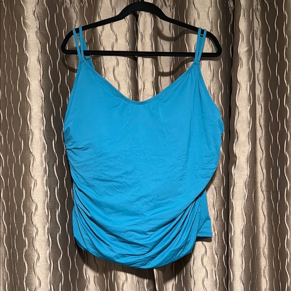 NWT Bleu Rod Beattie Women's Blue tankini top ocean 22W